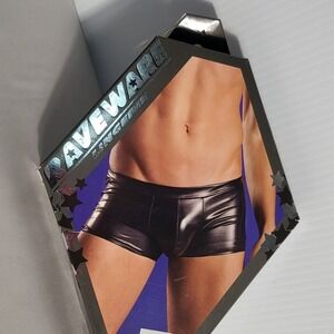 RAVEWARE Mens Shiny Lame Trunk Black Shorts One Size‎ Fits Most Party Costume